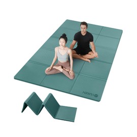 RYTMAT Yoga Mat Thick 10mm Foldable Gym Mat Extra Large 6'x4' Extra Wide Workout Mat Non Slip TPE Floor Mats for Yoga Pilates, Cardio, Exercise Equipment - Green