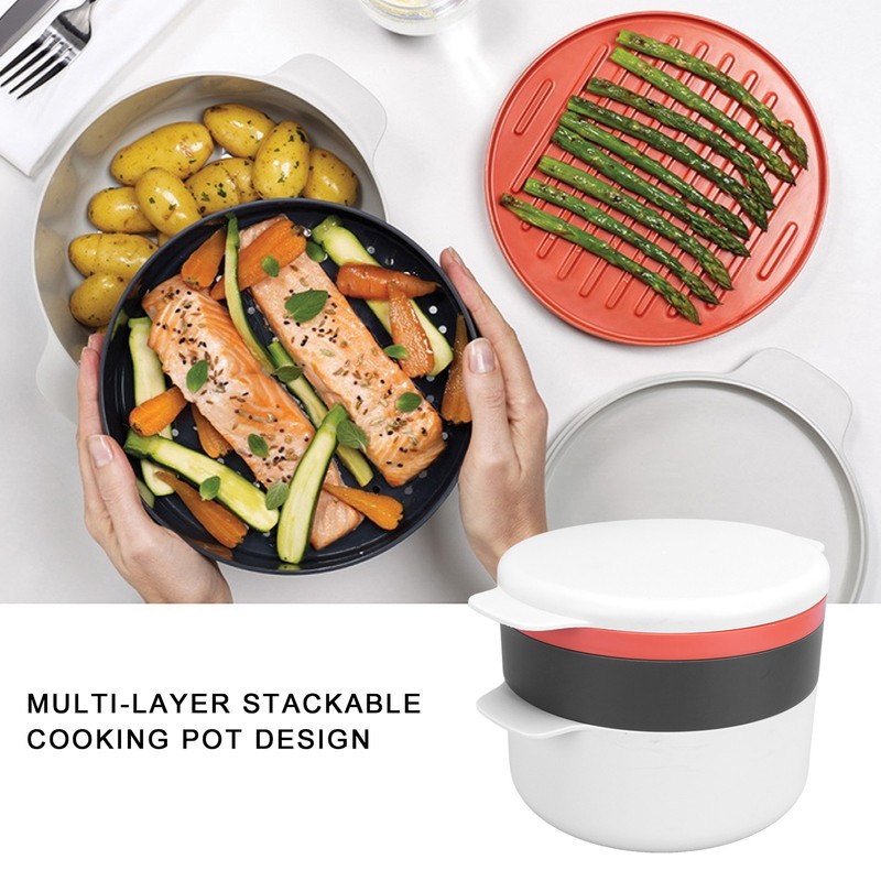 Multifunctional Round Rice Steaming Box Microwave Oven Special Lunch Box