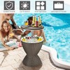 Pemberly Row 8 Gallon 3-1 Patio Rattan Cooler Bar Table