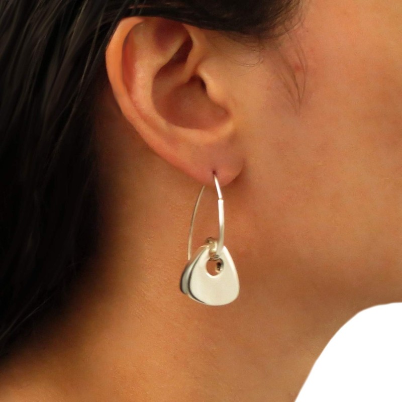 Threader 925 Sterling Silver Triangle Drop Earrings