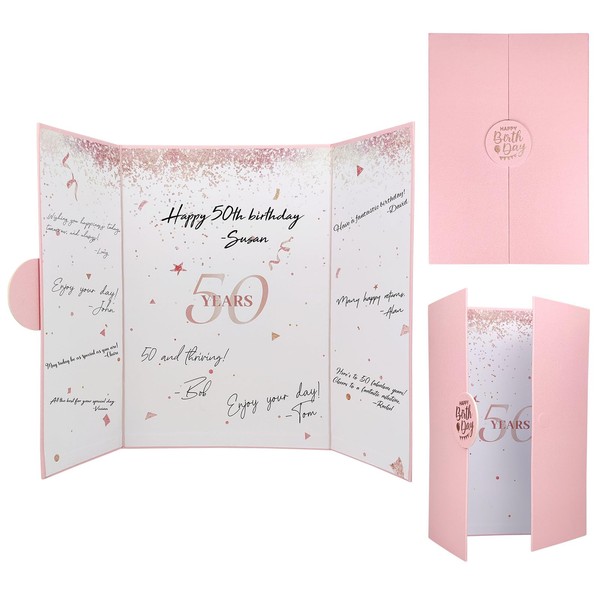 LOADWRITE Pink 50th Birthday Party Decorations, Happy 50th Birthday Alternative