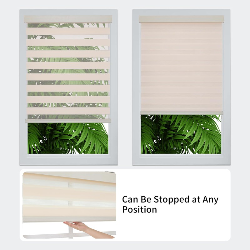 Joydeco Cordless Zebra Blinds (Pro), Dual Layer Light Control Zebra