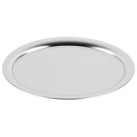 APS Serviertablett „Kaffeehaus“, klassisches Wiener Kaffeehaus Tablett, Edelstahl Tablett, matt poliert, oval, Rand eingerollt, 29 x 22 cm, 1 cm Höhe