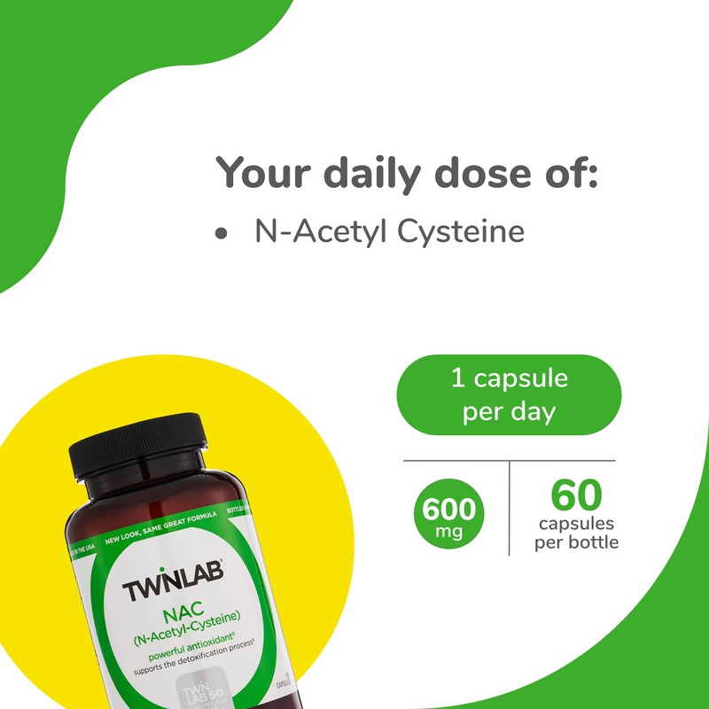 Twinlab N-Acetyl-Cysteine (Nac) - Antioxidant Supplements for Men and Women
