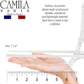 Camila Paris CP3177 French Twist Stick Hair Pin, Set of 2 White, Girls Chopsticks Hair Pins for Spiral Updo Bun, Fashion Flexible Durable Styling Hair Accessories for Women, Made in France