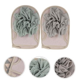 Baluue 2Pcs Wear Resistant Body Scrubbers Shower Gloves Household Dual Sided Bath Mitts Skin Friendly Durable Exfoliating Shower Accessory for Cleaning