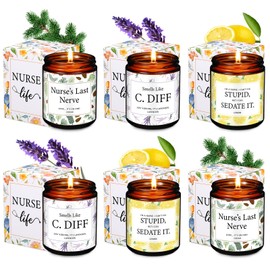 Fullhawl 6 Pack Nurse Gifts Scented Candles for Women 7oz Soy Wax Jar Candle Bulk with Gift Boxes for Registered New Future Practitioner Nurse Appreciation Week Christmas Birthday Graduation Gifts