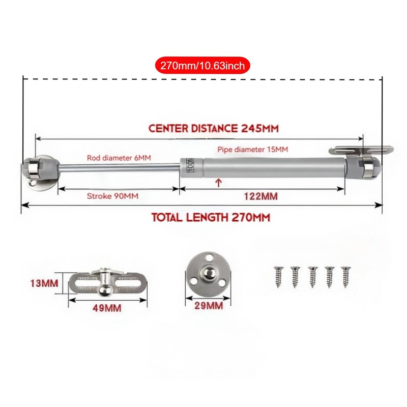 CQQZP 2 Pack Soft Close Toy Box Hinges - 100N