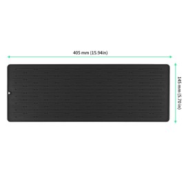 FUNSUEI Set of 2 40.5 x 14.5 cm Black Dish Drying Mat Dish Drying Mat Sink for Kitchen Tableware Sink Drying Mat for Kitchen Counter