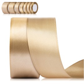 Foshird Satinband Gold 40mm x 22m Geschenkband Breit Schleifenband Hochzeit Bänder zum Basteln Dekoband für Geschenkverpackung Geburtstag Weihnachten DIY