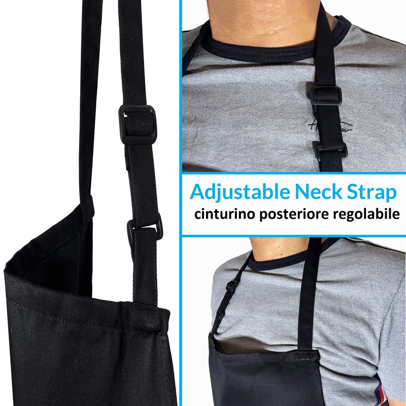 LEFUNDA® Pack of 2 Aprons, Waterproof Apron with 3 Pockets,
