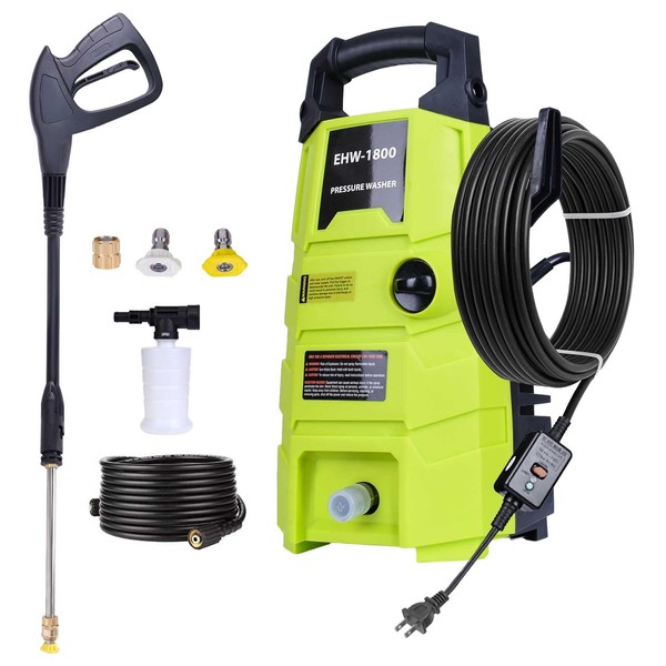 RunInMist Electric Pressure Washer, 1800PSI 1.6GPM Portable Power Washer with