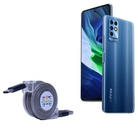 BoxWave Cable Compatible with Infinix Note 11i - miniSync - USB-A to USB Type-C, Retractable Cable 5 Pre-Set Lengths Avoid Tangles