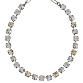 Mariana Rhodium Plated Champagne and Caviar Classic Crystal Tennis Necklace, Moonlight 3252 3911ro