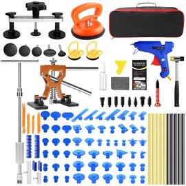 VEXTRO Kit de reparación de abolladuras sin pintura, kit de extracción de abolladuras con elevador de abolladuras de metal, extractor de puente, barra en T de martillo deslizante, kit PDR para
