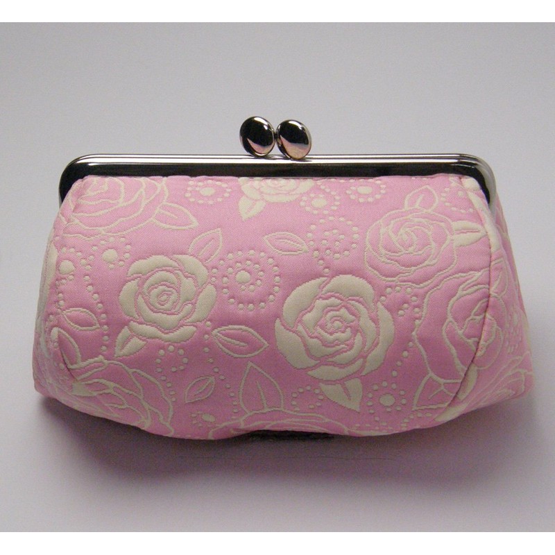 Gamapuchi Pouch, Cosmetic Pouch, Cosmetics Pouch, 06-pink x light beige