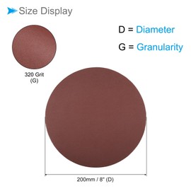 CoCud Hook and Loop Sanding Discs, 8 Inch 200mm Sandpapers 320 Grit Aluminum Oxide Flocking Sandpaper - (Applications: for Wood Metal Drywall), 15 Pieces