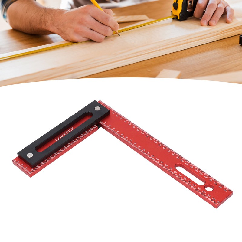 Woodworking Square 300x200mm L Shape Aluminum Alloy Framing Square with
