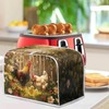 Lotusorchid Rooster Toaster 4 Slice Cover Dust for Kitchen, Daisy