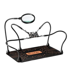 Third Hand Soldering Tool,Magnetic Helping Hands Soldering Station with Magnifying Glass - 4 PCB Circuit Board Holder for Electronics Repair Soldering Jewelry Crafts Welding
