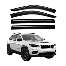 HZENNVIX Extra Durable Window Visor Compatible with 2022-2025 Jeep Cherokee Tape-On Rain Guard Side Window Vent Deflector,4-Pcs