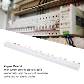 PIN Type Copper Busbar, Conductivity Line 63А 2P 12 Way for Circuit Breaker Distribution Box 230-415V