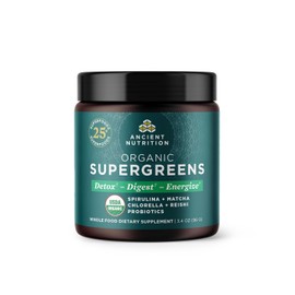 Organic SuperGreens Powder with Probiotics - Energy & Digestive Support