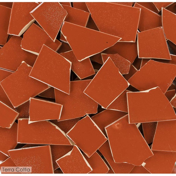 5 Pounds of Broken Talavera Mexican Ceramic Tile in Terra