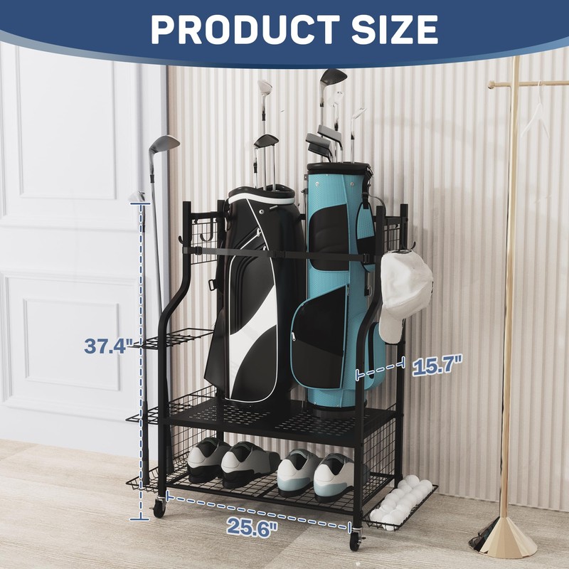PLKOW Golf Bag Stand Golf Bag Organizer Fits for 2