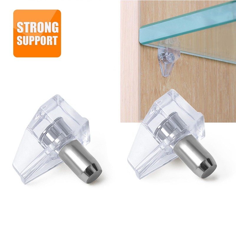 20PCS Clear 5mm Plastic Shelf Support Pegs - Locking Cabinet