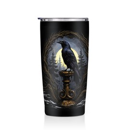 Crow Gifts 20 oz Tumbler, Raven Stainless Steel Insulated Water Bottle