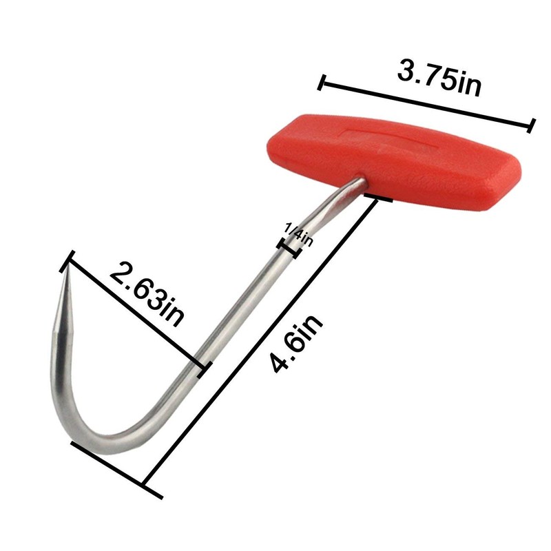 TIHOOD 2PCS Meat Hooks for Butchering,T Shaped Boning Hooks with