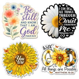 Christian Motivational Sticker Pack for Women – 3 Inch Waterproof Vinyl Decals – Bible Verse Inspirational Stickers for Laptops, Water Bottles, Journals, and More