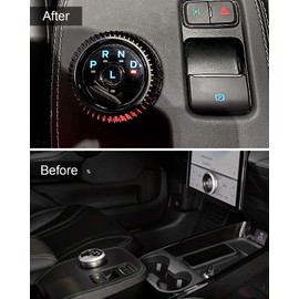 AUGREX Upgrade Volume/Gear Shift Switch Control Knob Trim Metal Button Covers Fit for Mustang Mach-E 2021 2022, Zinc Alloy Black