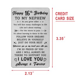 HYHYDHP Nephew 16th Birthday Card - 16 Year Old Birthday Gifts for Nephew - Happy 16th Birthday Nephew Card
