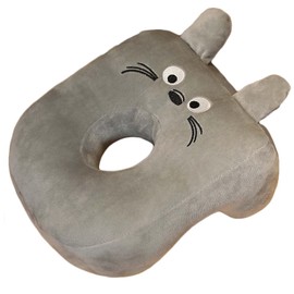 FYKZQWDS Pillow With Arm Hole, Cute Soft Pillow With Hole For Ear Can be Used Sleeping in Classrooms Offices Libraries Airplanes Suitable for Ladies Girls Kids (Grey Totoro)