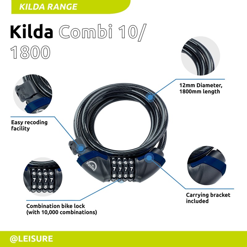 Squire Locks Heavy Duty Bikelock (Kilda Combi) - 4 Wheel