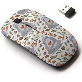 2.4G Wireless Mouse with Cute Pattern Design for All Laptops and Desktops with Nano Receiver - Cute Cartoon Koala