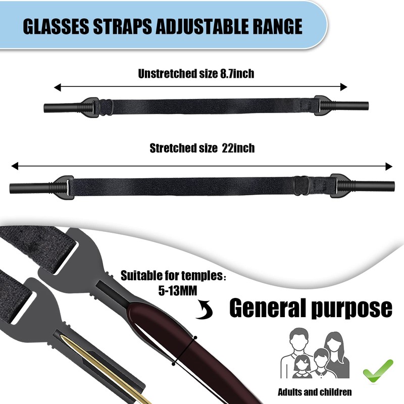 ANYGIFT Glasses Strap,5PCS Eyeglasses Strap Adjustable Sunglasses Strap for Men