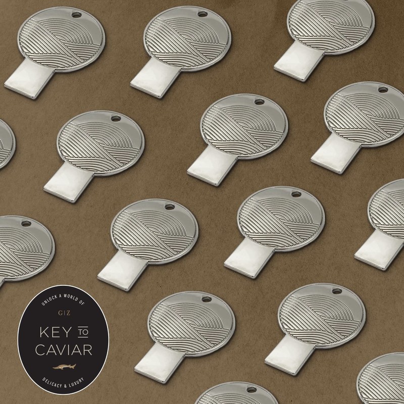 Caviar Key Tin Opener - Caviar Accessory (Round Silver, 1