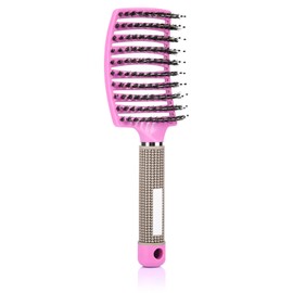 Wet & Dry Detangling Brush for Women & Kids - Paddle Vented Brush for Blow Drying, with Boar Bristles for Shiny, Healthier Hair