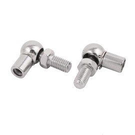 sourcing map Set of 2 Ball Bearings, Right Hand Internal Thread M8 x 1.25 mm and Right Hand Male Thread M8 x 1.25 mm, 45# Steel Ball Socket End Fitting