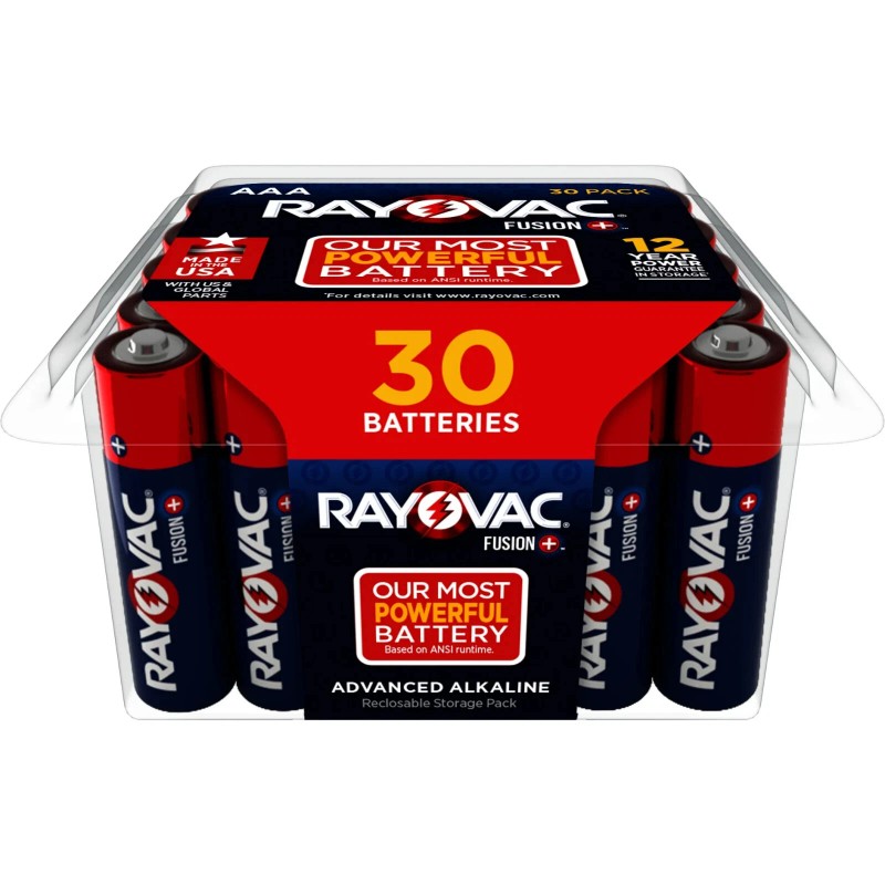 Rayovac Fusion AAA Batteries (30 Pack), Triple A Alkaline Batteries
