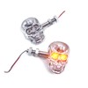 PerfecTech Motorcycle 10mm Screw Skull Head LED Amber Turn Signal