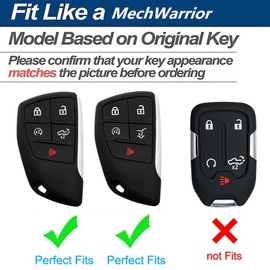 Heavy Zinc Alloy Key fob Case Cover with Keychain Compatible with 2022 2023 2024 2025 Chevy Silverado 1500 GMC Sierra 1500, 2024 2025 Silverado Sierra 2500HD 3500HD Key Shell Accessories (Model-A)