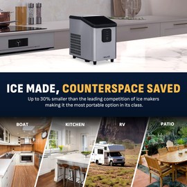 Newair 26 lbs. Mini Ice Maker Countertop, Bullet Ice Maker, Portable and Lightweight