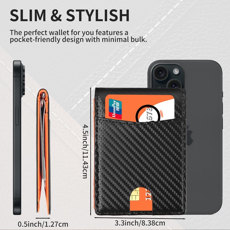 MUXILING Slim Wallets for Men Leather Money Clip RFID Blocking
