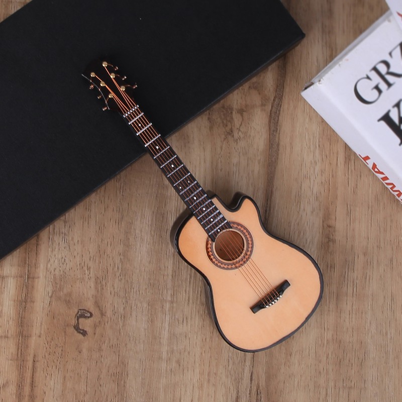 Miniature Acoustic Classical Guitar Model Mini Wooden Guitar Desktop Decoration