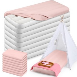 8 Sets Kids Air Mattress Bulk with Fitted Sheet, Pink