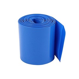IIVVERR 40mm Flat Width 5.5M Length PVC Heat Shrink Tube Blue for 18650 Batteries (40 mm de ancho plano, 5,5 m de longitud, PVC, tubo termorretráctil, azul para 18650 baterías